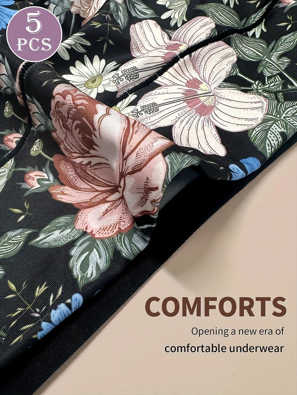 Elegance 5Pcs High Waist Briefs Soft, Breathable Comfort