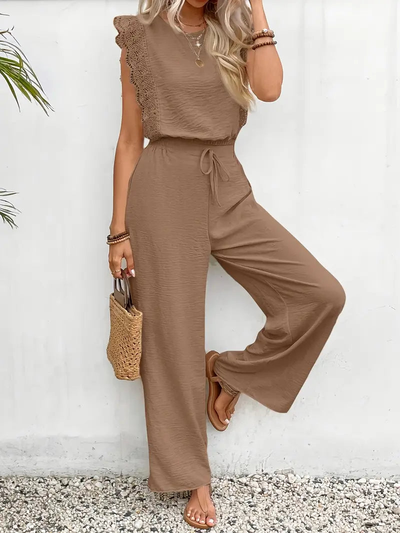 Sophia Lace Trim Two-Piece Set