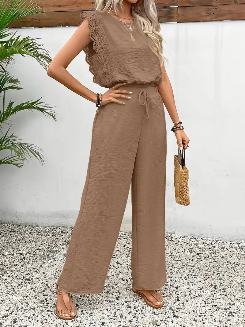 Sophia Lace Trim Two-Piece Set