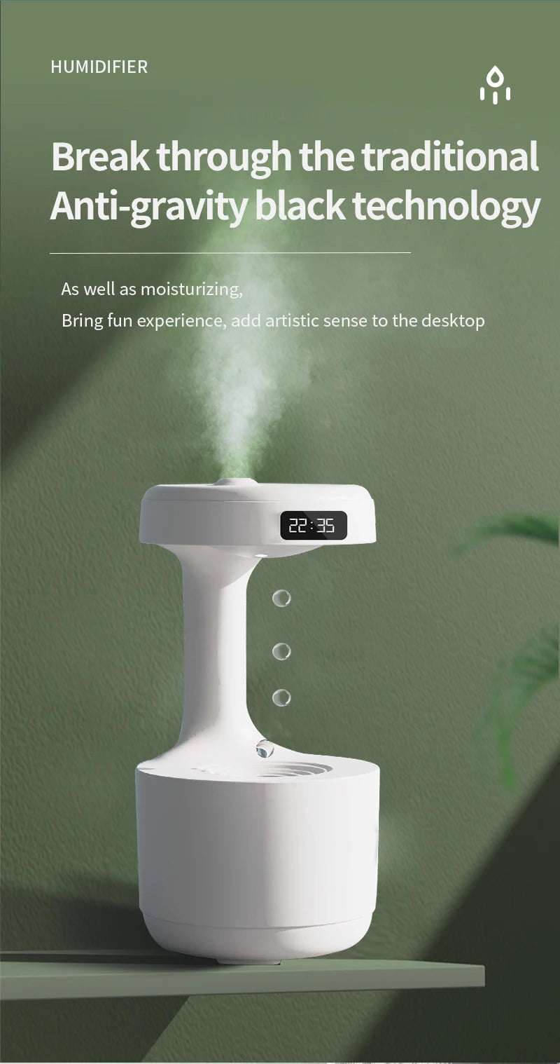 ANTI-GRAVITY HUMIDIFIER™ WITH CLOCK WATER