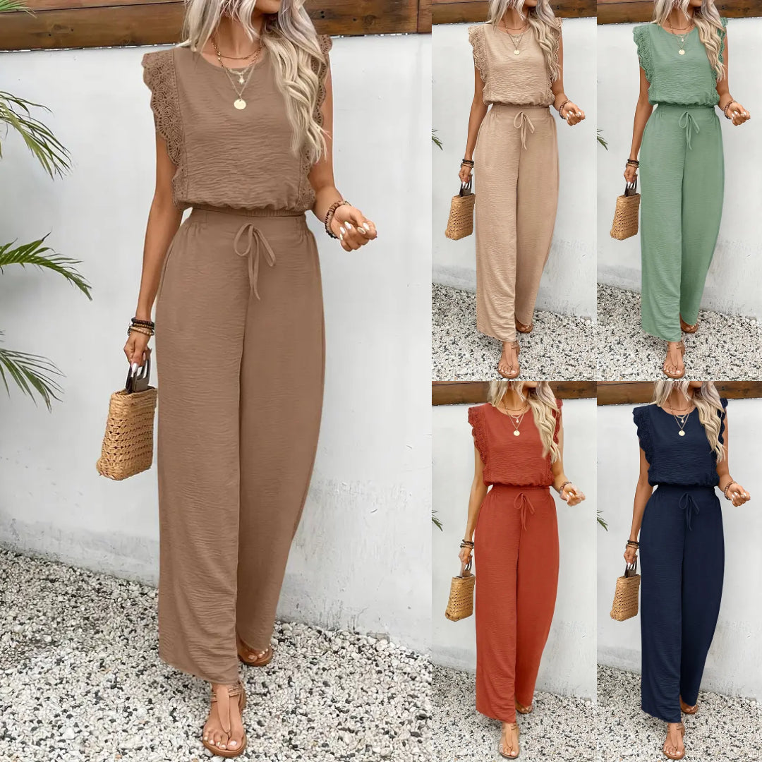 Sophia Lace Trim Two-Piece Set