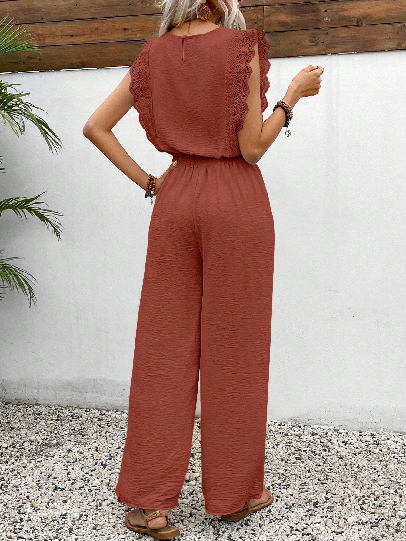 Sophia Lace Trim Two-Piece Set