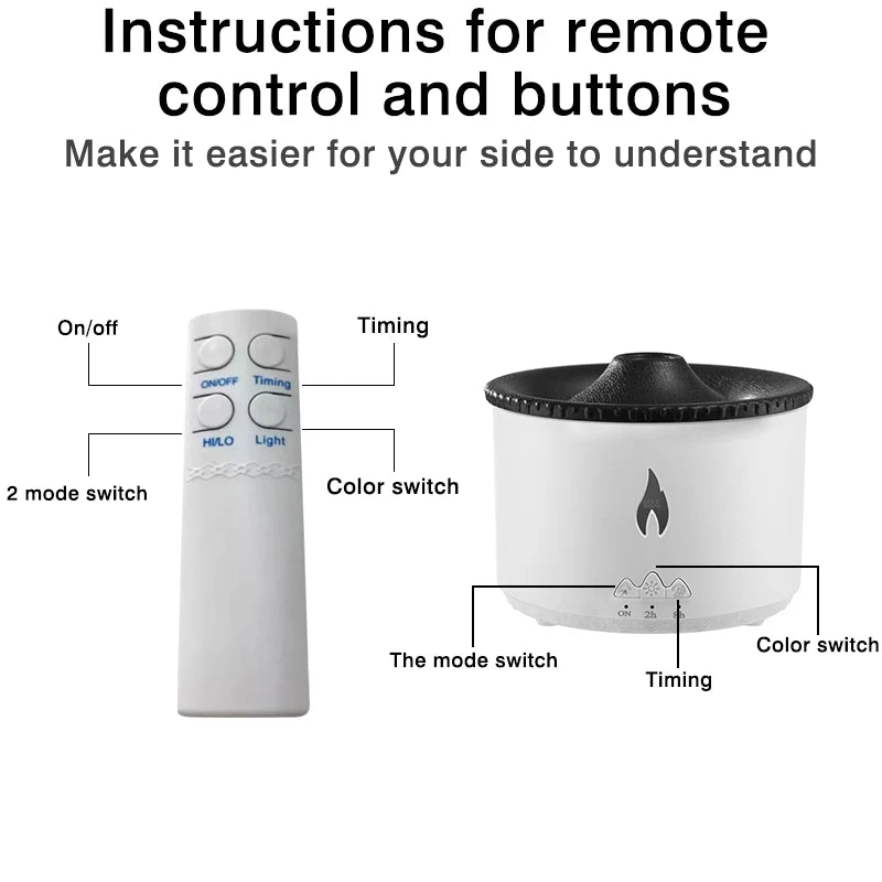 AIR FLAME VOLCANO HUMIDIFIER™ WITH 2 SPRAY MODE