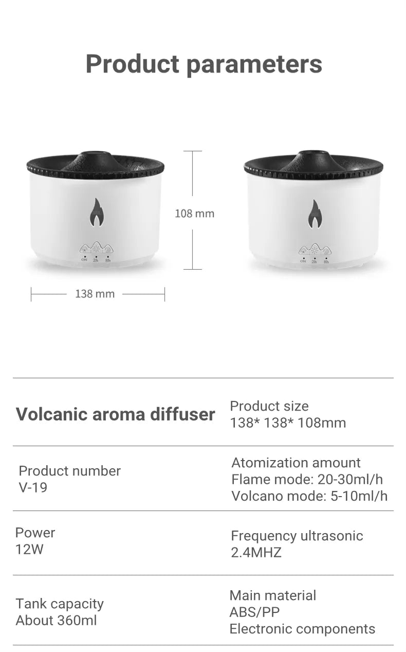 AIR FLAME VOLCANO HUMIDIFIER™ WITH 2 SPRAY MODE