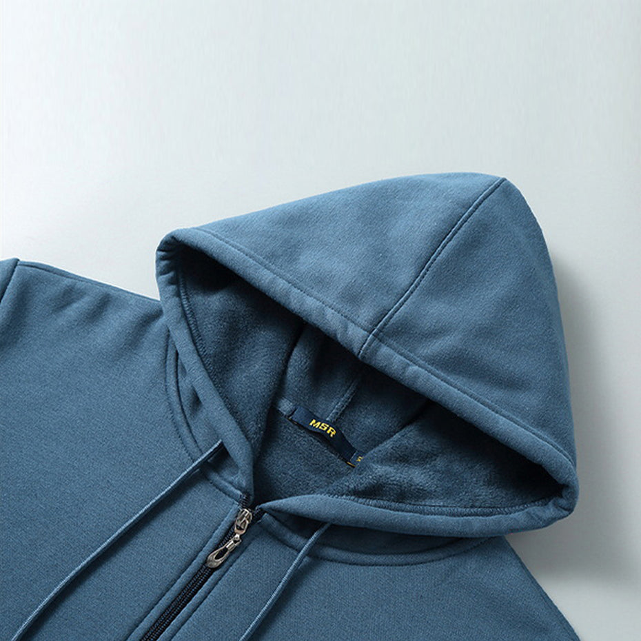 Winter Fleece Hoodies Solid Color Jacket