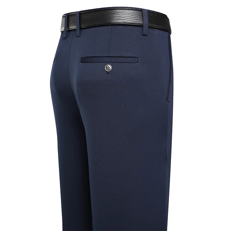 Premium Office Business Men Winter Trousers, Fleece Lined, Anti-wrinkle, Anti-Static, Anti-pilling, Sustainable, Breathable